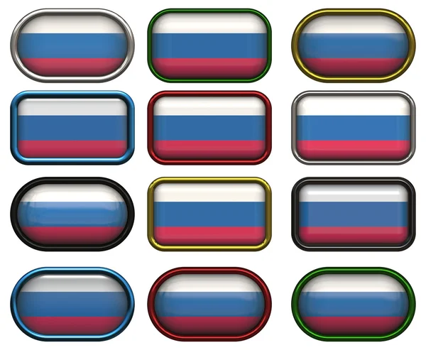 12 tlačítek vlajky russain fe — Stock fotografie