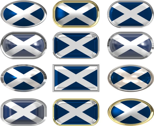 stock image 12 buttons of the Flag of Scotland