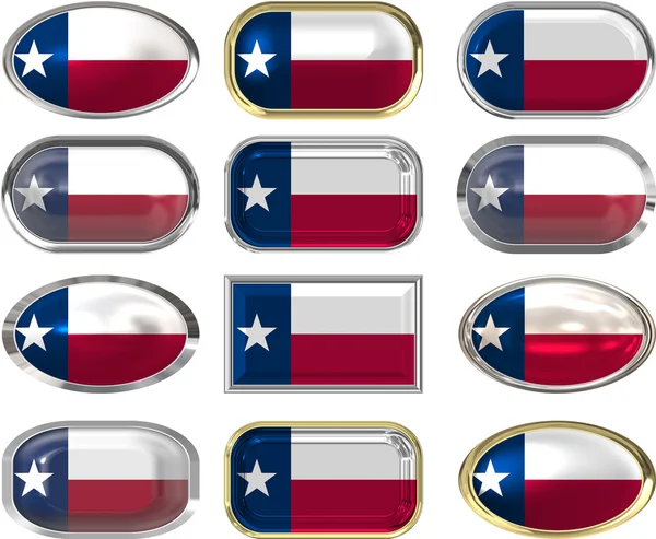12 buttons of the Flag of Texas — Stock Photo, Image