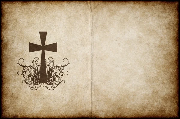 Хрест на старому пергаменті — стокове фото