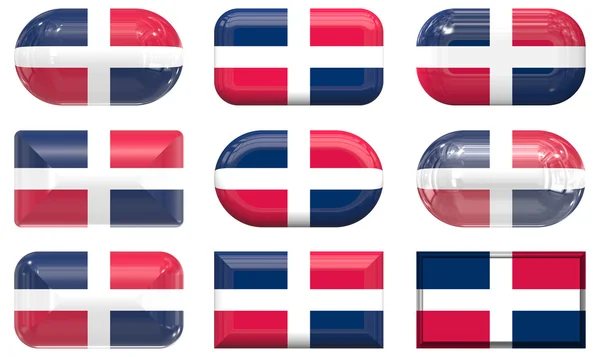 Nove botões de vidro da Bandeira do domini — Fotografia de Stock