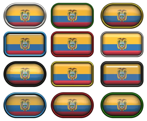 Tizenkét gombok ecuador zászlaja — Stock Fotó