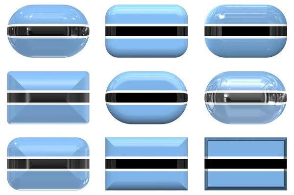 Nine glass buttons of the Flag of Botswa — Stock Photo, Image