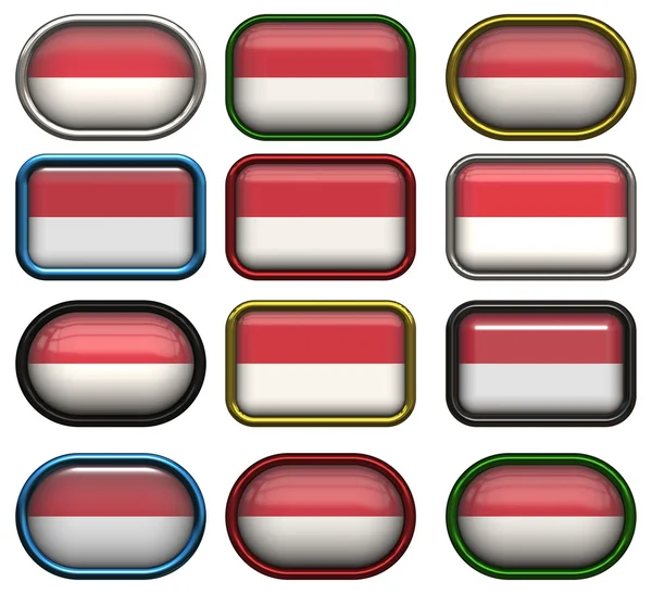 Twelve buttons of the Flag of Indonesia — Stock Photo, Image