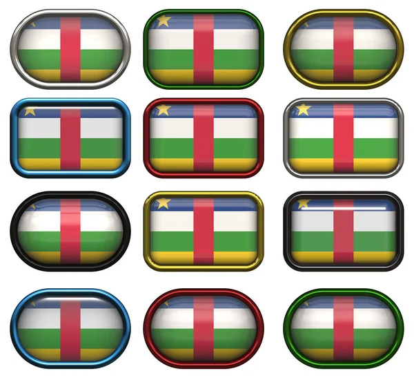Двенадцать кнопок флага Центрального Афа — стоковое фото
