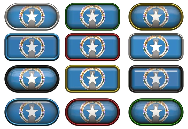 Doze botões da Bandeira do Norte M — Fotografia de Stock
