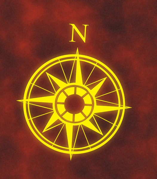 Стрелка Северного компаса — стоковое фото