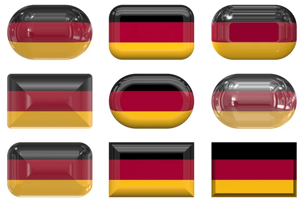 Nine glass buttons of the Flag of German — Stock Photo, Image
