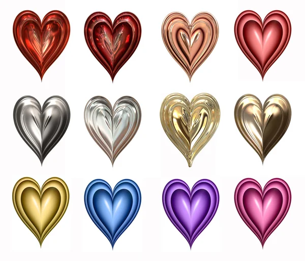 Twelve hearts — Stock Photo, Image
