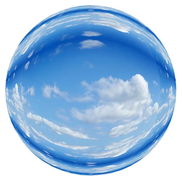 Blauwe hemel orb bal zeepbel — Stockfoto