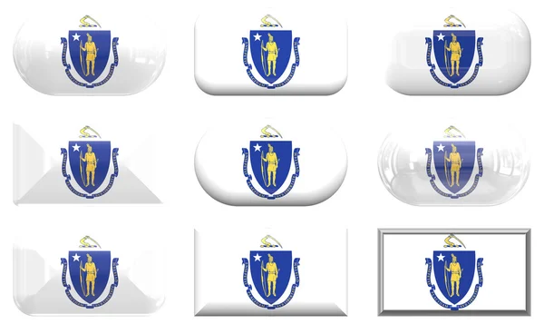 Nine glass buttons of the Flag of massac — Stock Photo, Image