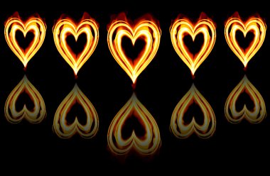 Heart on fire clipart