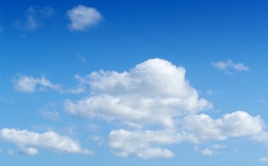 Perfect fluffy clouds blue sky clipart