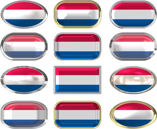 12 κουμπιά του τη σημαία της Ολλανδίας — Φωτογραφία Αρχείου