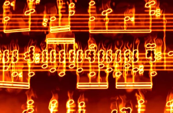 Music on fire — Stock Photo, Image