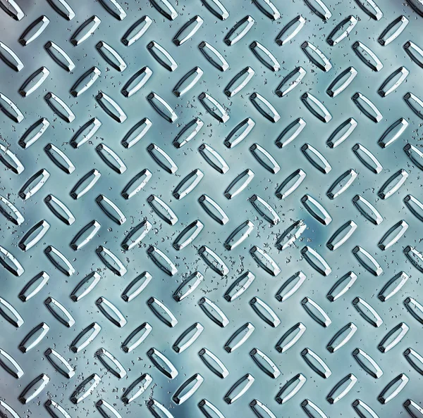 Diamantplatte aus rauem blauen Stahl — Stockfoto