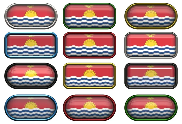 Twelve buttons of the Flag of Kiribati — Stock Photo, Image