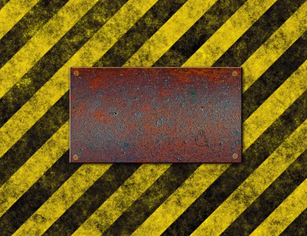 Hazard stripes plaque — Stock Photo, Image