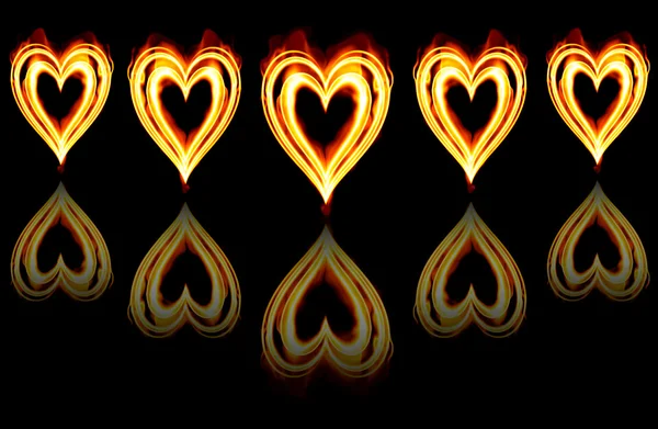 불타는 심장 — 스톡 사진