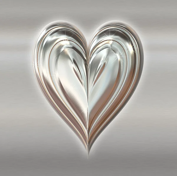 Heart silver — Stockfoto