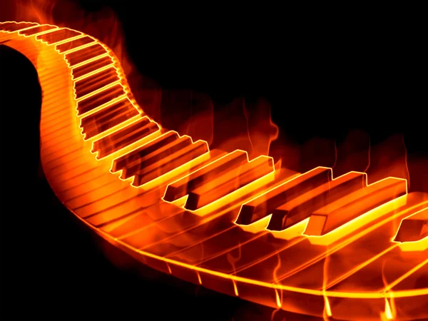 Tastatur in Flammen — Stockfoto