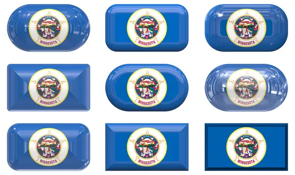 Nove botões de vidro da Bandeira de Minnes — Fotografia de Stock