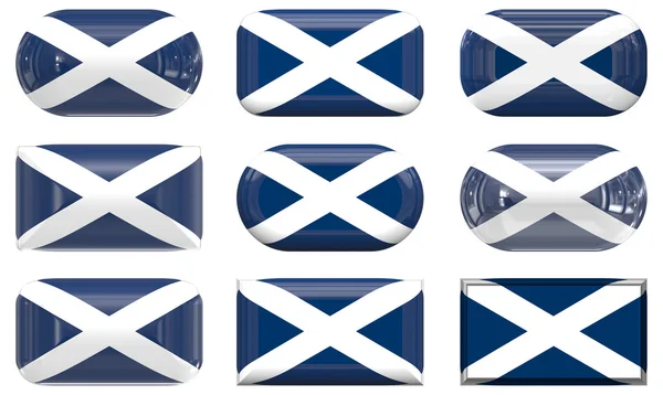 Nueve botones de cristal de la Bandera de Scotla — Foto de Stock