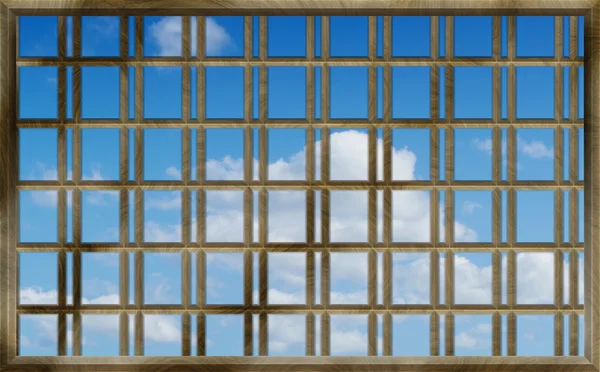 Modrá obloha přes mříže — ストック写真