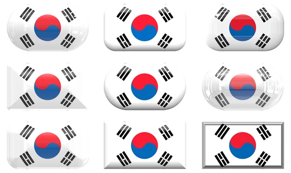 stock image Nine glass buttons of the Flag of South