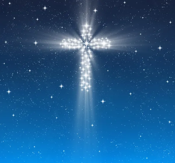 Cruz cristiana en estrellas — Foto de Stock