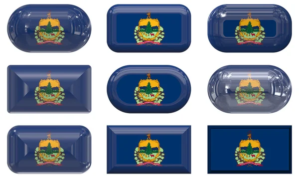Nove botões de vidro da Bandeira do Vermão — Fotografia de Stock