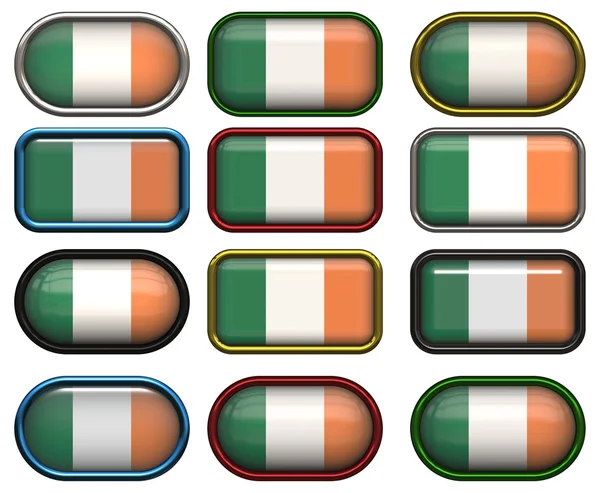 12 buttons of the Flag of Ireland — Stock Photo, Image