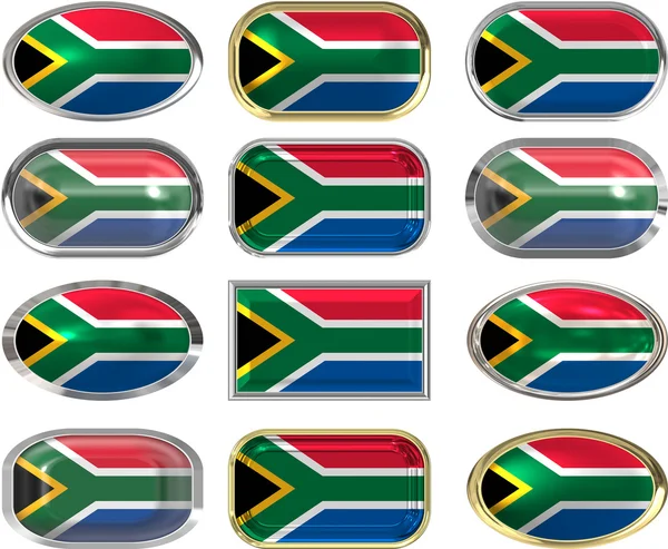 12 кнопок флага ЮАР — стоковое фото