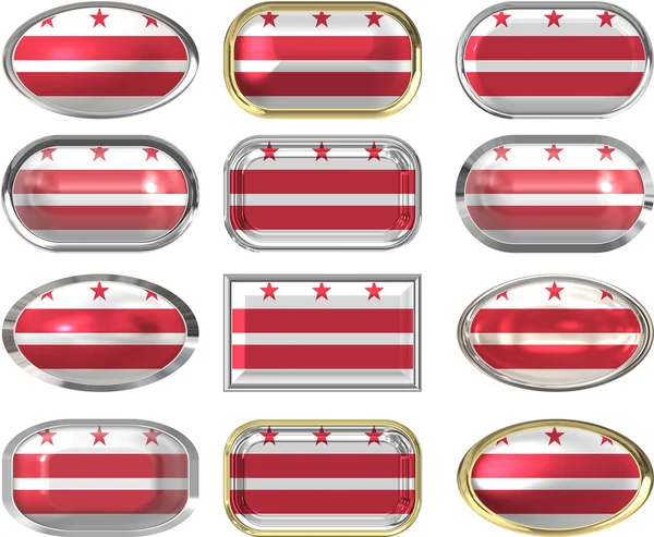12 buttons of the Flag of Washington DC — Stock Photo, Image