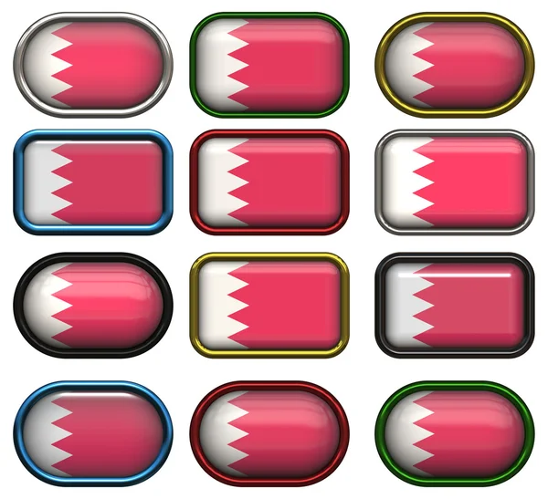 Doze botões da Bandeira do Barém — Fotografia de Stock