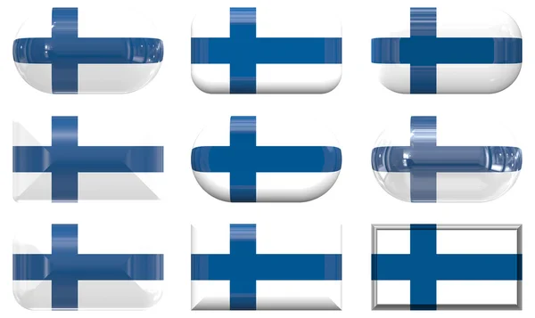 Gombok a Finnország zászlaja — Stock Fotó
