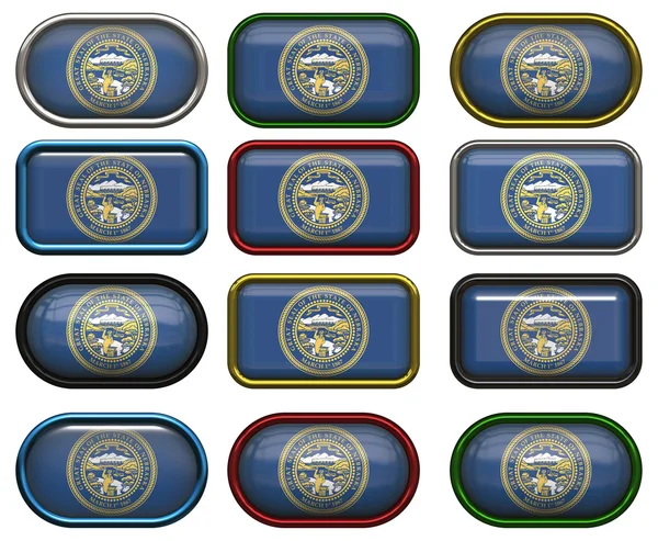 12 buttons of the Flag of Nebraska — Stock Photo, Image