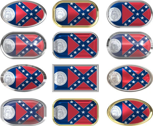 Twelve buttons of the Flag of Georgia — Stock Photo, Image