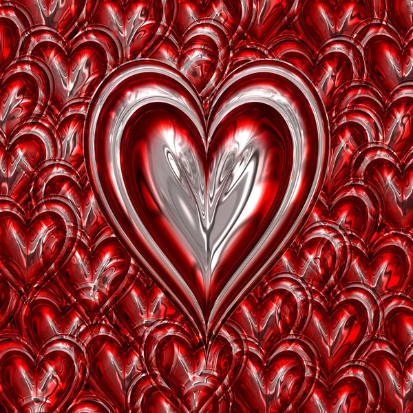 Coração de amor metálico — Fotografia de Stock