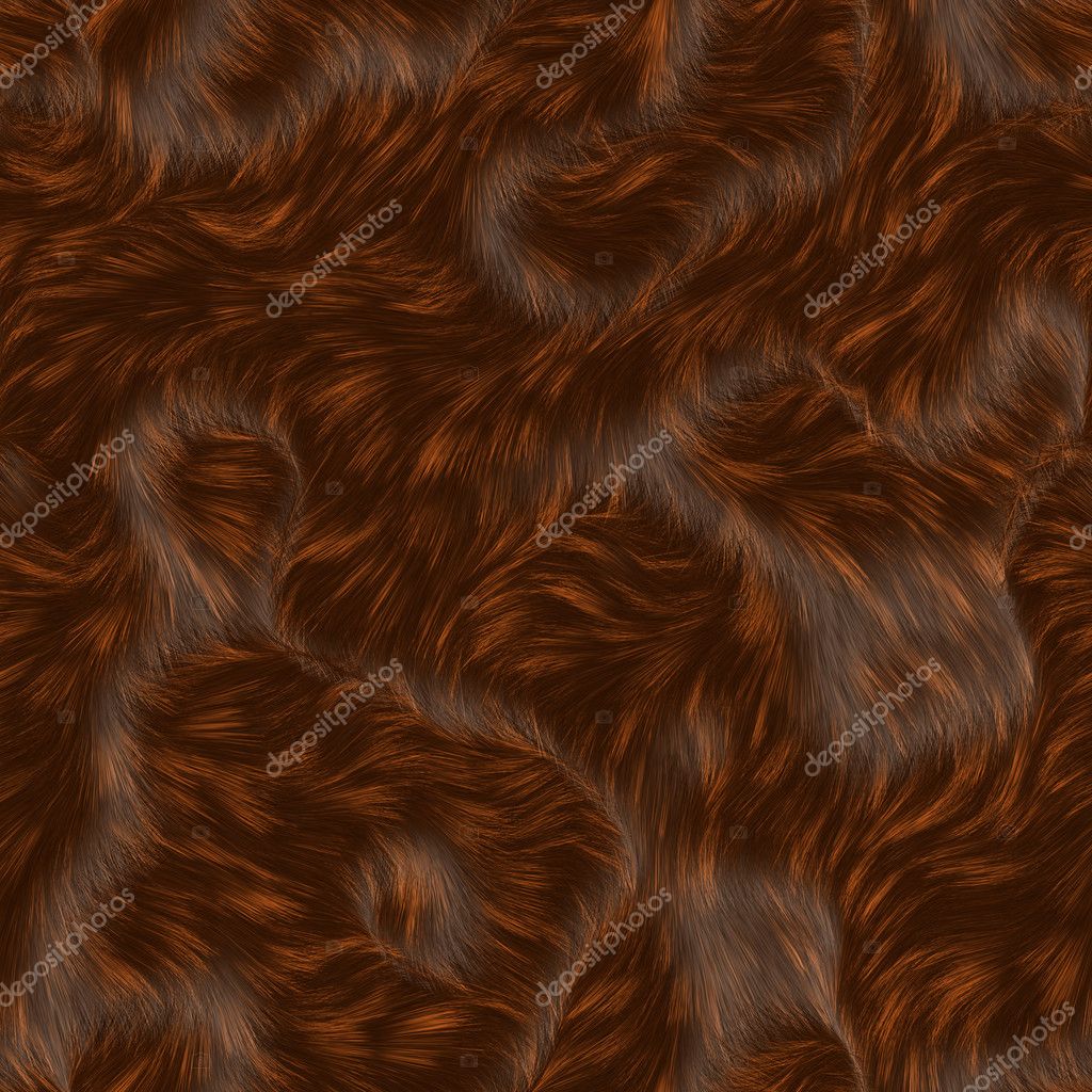 Long Thick Brown Fur Seamless Background Stock Illustration