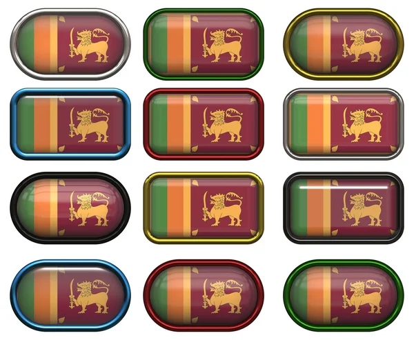 12 кнопок флага Шри-Ланки — стоковое фото