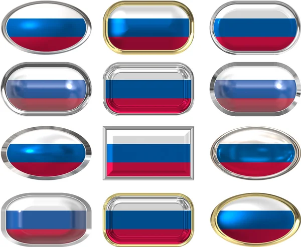 12 Knöpfe der Flagge der russischen Föderation — Stockfoto