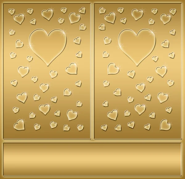 Two gold hearts — Stock Photo, Image