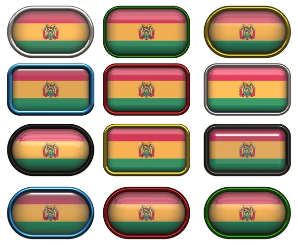 Двенадцать кнопок флага Боловии — стоковое фото