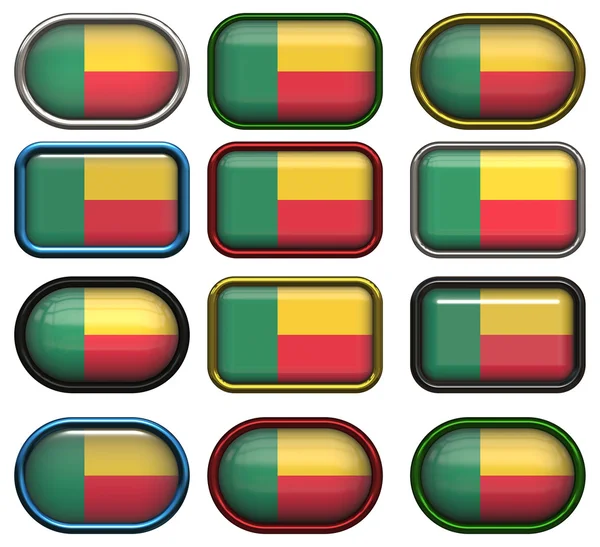 Δώδεκα κουμπιά από τη σημαία του Μπενίν — Φωτογραφία Αρχείου