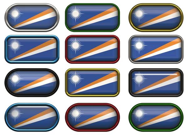 Dodici pulsanti della Bandiera delle Isole Marshall — Foto Stock