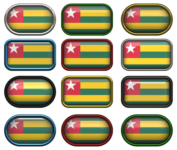 Doce botones de la Bandera de Togo — Foto de Stock