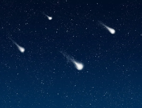 Shooting stars in night sky — Stock Photo, Image