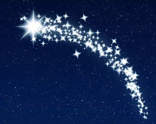 Kerstmis wensen stralende ster te behalen — Stockfoto