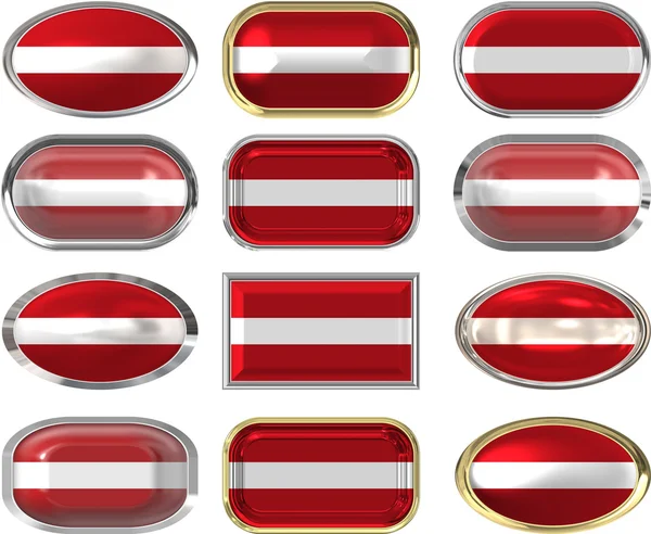 12 przycisków flagę Łotwy — Zdjęcie stockowe